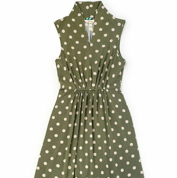womens green polka dot dress